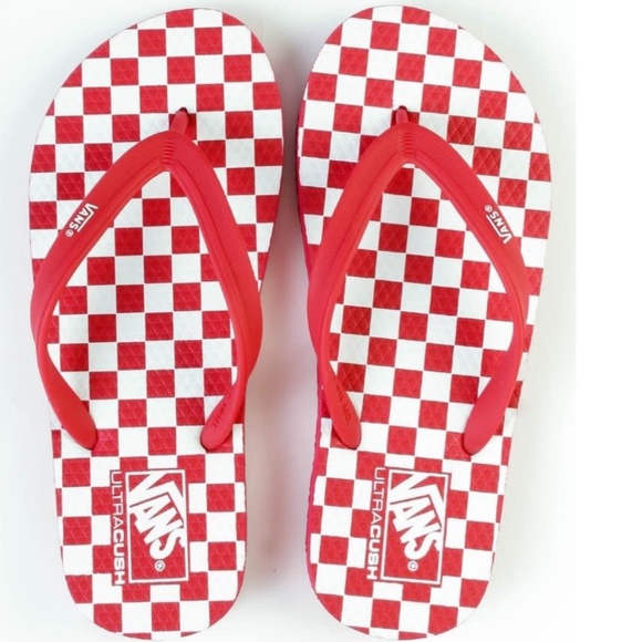 Vans Other - VANS Makena RED Checkered Mens Sandals Flip Flops SZ 11 BRAND NEW